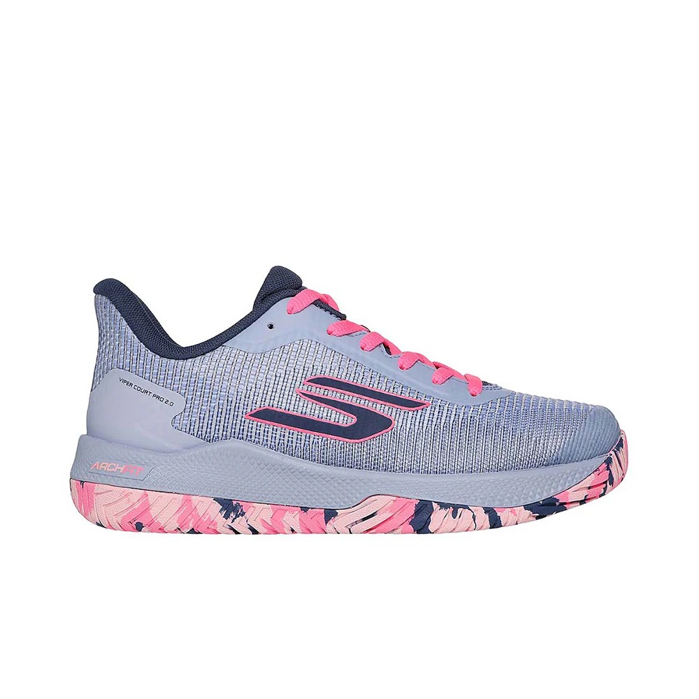 Giày Tennis Pickleball Skechers Viper Court Pro 2.0 Grey/Lavender