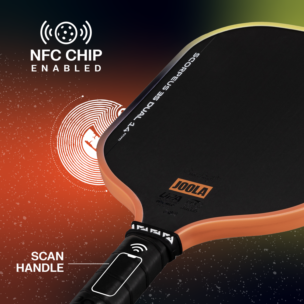 Tay cầm Feel-Tec Pure Grip của vợt pickleball cao cấp JOOLA Scorpeus 3S Dual &ecirc;m &aacute;i, chống trượt.